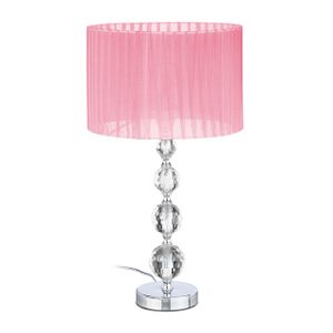 relaxdays Tischlampe Kristall in Rosa