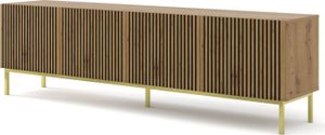 TV Schrank RAVENNA F 200 cm 4D rahmen ARTISAN EICHE / ARTISAN EICHE Lowboard mit Metallfüße Stehen Unterschrank Fernsehschrank Modern Loft TV Board Sideboard HiFi-Tisch Golden oder Schwarz Metallrahmen Beine TV Schrank RAVENNA F 200 cm 4D rahmen ARTISAN EICHE / ARTISAN EICHE Lowboard mit Metallfüße Stehen Unterschrank Fernsehschrank Modern Loft TV Board Sideboard HiFi-Tisch Golden oder Schwarz Metallrahmen Beine