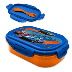 Hot Wheels 2 tlg Kinder Lunch Set Brotdose Göffel Gabel Löffel 21 x14 x 6 cm