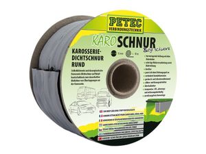 PETEC Dichtstoff KARO-SCHNUR, KAROSSERIEDICHTSCHNUR, BUTHYL, RUND, SCHW Schwarz