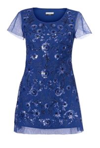 Guido Maria Kretschmer Damen Designer-Paillettenshirt, royalblau, Größe:42