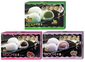 MOCHI SELECTION 3 Sorten Klebreiskuchen Grüner-Tee- | Rote Bohnen- | Taro-Geschmack | je 180g