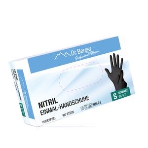 Dr. Berger Nitril Handschuhe schwarz (100St./Box) Größe S