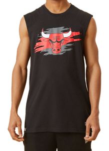 New Era - NBA Chicago Bulls Tear logo Sleeveless T-Shirt - Schwarz : Schwarz L Farbe: Schwarz Größe: L