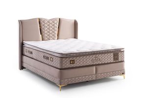 Boxspringbett mit Bettkasten 180 x 200 cm, Bambi Yatak Luxia Taschenfederkernmatratze mit Topper und Kopfteil, Ehebett, Doppelbett, Boxspringbett Hotellbett