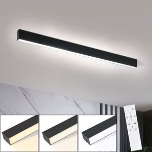 ZMH LED Deckenleuchte Wohnzimmer Deckenlampe 25W Modern Schwarz Deckenbeleuchtung 80CM Dimmbar mit Fernbedienung für Schlafzimmer  Küche Büro Esszimmer