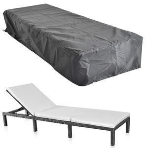 Mucola Schutzhülle Gartenmöbel Abdeckplane Abdeckhaube Garnitur Couch Sofa Tisch Wetterfest Schwarz - Gartenliege 210x67x30