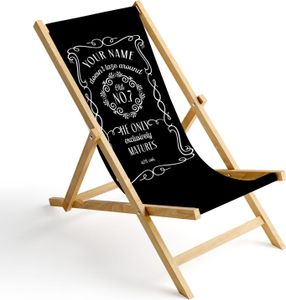 Personalisierbarer Holz Liegestuhl Klappbar Klappliegestuhl Sonnenliege Strandstuhl Wechselbezug Motiv Whiskey [119]