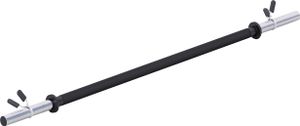 GORILLA SPORTS® Langhantelstange - 130 cm, mit 2 Federverschlüsse, 30mm, aus Kunststoff, Chrom in Schwarz - Aerobic Hantelstange, Langhantel Stange