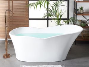 BELIANI Badewanne Sanitäracryl Weiß 170 x 80 cm Freistehend Oval Einzigartig Exklusiv