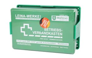 LEINA-WERKE Betriebsverbandskasten DIN 13157-C mit Wandhalterung klein grün