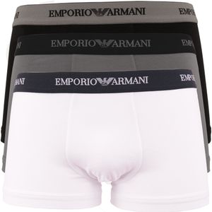 Emporio Armani Underwear Herren 111357CC717 Retroshorts, Mehrfarbig (Bianco/Nero/Grigio 02910), L (3er Pack)