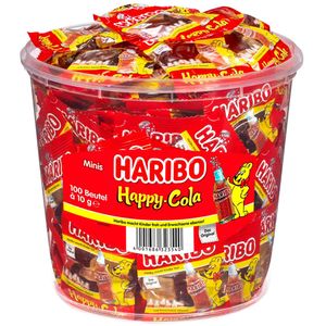 Haribo Happy Cola ohne künstliche Farbstoffe 100 Minibeutel 980g