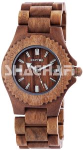 Damen Herren Holz Armbanduhr braun Raptor Uhr Holzuhr Datum
