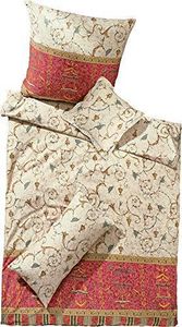 Bassetti Mako Satin Bettwäsche Oplontis V8 rot 100% Baumwolle Ornamente exklusiv, GRÖßENAUSWAHL:155x220 cm + 80x80 cm