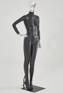 DM2-8D schöne abstrakte schwarz Matt lackierte Schaufensterpuppe Galvanik Kopf und Hände Neu Weiblich