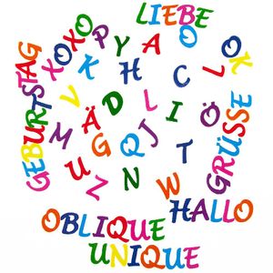 Oblique Unique ABC Alphabet Buchstaben Sticker Aufkleber Set zum Basteln Spielen Bekleben von Einladungen - bunt