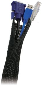 LogiLink Kabelbündler Gewebeschlauch schwarz 1,80 m