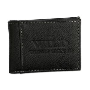 Wild Things Only RFID Blocker portfel z prawdziwej skóry czarny 9.5x1.5x6.5cm z zawieszką wróżki D2OPJ800S