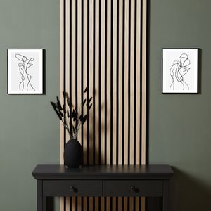 Homestyle4u 2625, Akustikpaneel Holz 120x60 cm Natur Wandpaneele Paneele Wohnzimmer Deckenpaneele Wandverkleidung