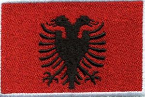 Aufnäher - Albanien Fahne - 21565 - Gr. ca. 8 x 5 cm