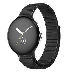 Für Google Pixel Watch Uhr Kunststoff / Nylon Design Armband Ersatz Arm Band Schwarz