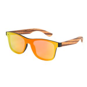 Sonnenbrille randlos Holz Unisex orange Gläser