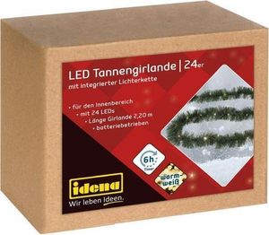 Idena 31345 - LED Tannengirlande 24er warmweiß Timer 2,2m
