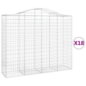 vidaXL Gabionen mit Hochbogen 18Stk. 200x50x160/180cm Verzinktes Eisen