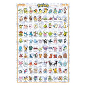 Pokemon - Poster Johto TA7726 (Einheitsgröße) (Bunt)