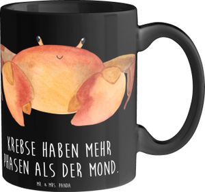 Mr. & Mrs. Panda Tasse Krebs Phasen - Schwarz - Geschenk, Inspiration, sensible, Geschenke Astrologie, Sternzeichen Krebs, Geschenktasse, Geschenke Sternzeichen, Mond