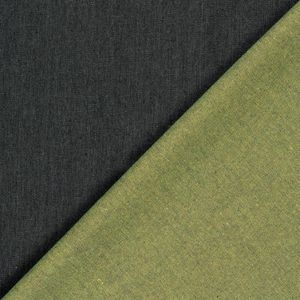 Jeansstoff bicolor grün - Jeans Stoff Meterware zweifarbig - robuster Köper Doubleface, stabieler Denim reißfest, Jeansjacke nähen hellgrün *Ab 50cm