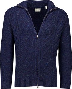 Gant Weste einfarbig dunkelblau gestrickt normale Passform