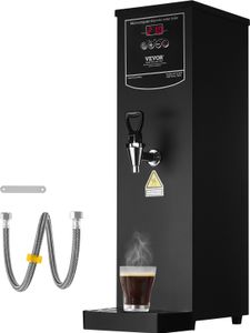 VEVOR kommerzieller Wasserkocher 15 L, elektrischer Heißwasserspender mit Heizrohr aus Edelstahl, 2500 W, schrittweise schnelle Aufheizung, 50 L/Std