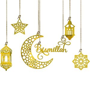 Eid Mubarak Anhänger Ornament, Sternmond Dekorationen, Ramadan Anhänger Für Die Heimdekoration