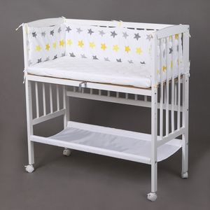 Beistellbett Babybett 90x40 höhenverstellbar mit Matratze Kinderbett weiß