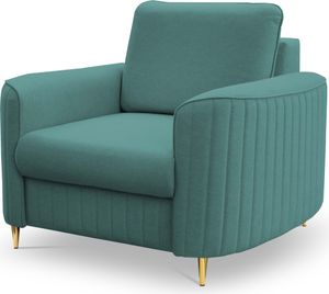 DomoHome Štýlové kreslo LAREN Moderné s kovovými nohami Plne čalúnené operadlo PUR pena pre maximálne pohodlie Veľkosť: 100x85x94cm Farba: TURECKÁ