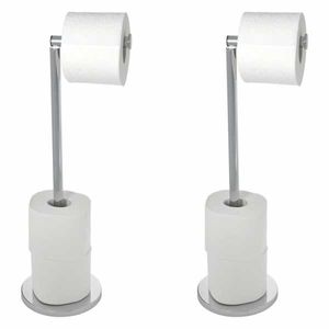 Stand Toilettenpapierhalter 2 in 1 Glänzend, 2er Set