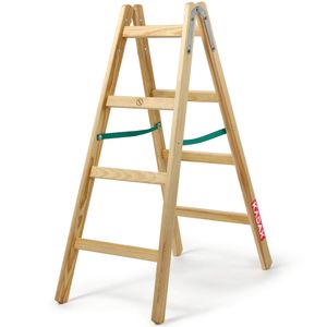 KADAX Leiter "Salo", Holzleiter, Bockleiter bis 150 kg, 123 cm, 4 Stufen