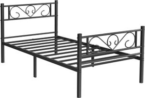 Černý kovový rám postele 190x90 cm LOFT