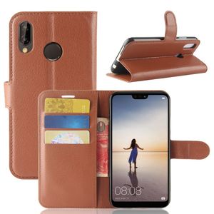 Handyhülle für Huawei P20 Lite Hülle Flip Cover Schutzhülle Wallet Case Braun