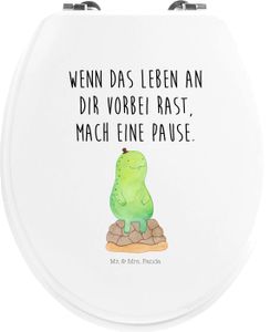 Mr. & Mrs. Panda Motiv WC Sitz Schildkröte Pause - Weiß - Geschenk, achtsam, Entspannen, Klobrille, Klodeckel, Toilette, Panzer, Toilettendeckel, glücklich, Achtsamkeit