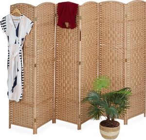 relaxdays 6-częściowy składany parawan w naturze relaxdays 6-częściowy składany parawan w naturze