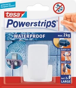 tesa Powerstrips Rasierhalter "WAVE" WATERPROOF weiß