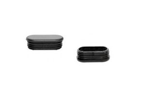 Stahlstopfen oval 20x38mm, schwarz - Packung mit 100 Stück