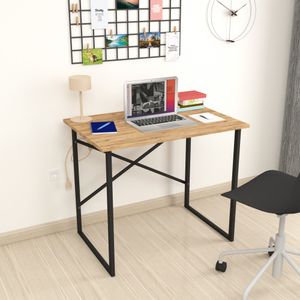 Schreibtisch Tjeldsund Computertisch Bürotisch 74 x 90 x 60 cm Arbeitstisch Metallgestell Laptoptisch Eiche