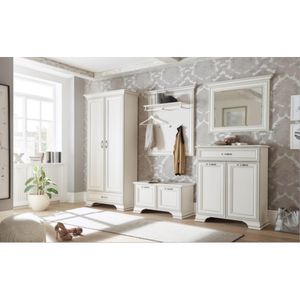Diele Garderobe Flur SET 5tlg. VENEDIG White Used Patina ca. 280 x 206 x 40 cm