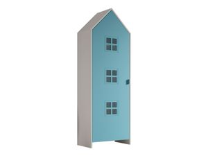 VIPACK - CASAMI BRUGES Schrank mit 1 Tür, 3 Fenster, Ausführung MDF blau lackiert