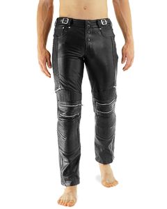 Bockle® Fashion Lamb Leather Pants pánske nohavice z pravej kože, W42/L36