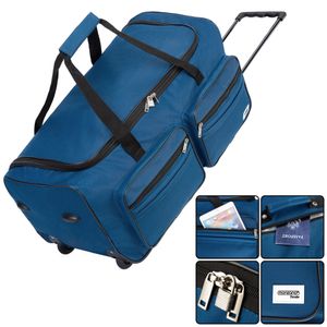 DEUBA® Reisetasche Sporttasche Reisekoffer Trolley Tasche Gepäcktasche 85 Liter, Farbe:violett